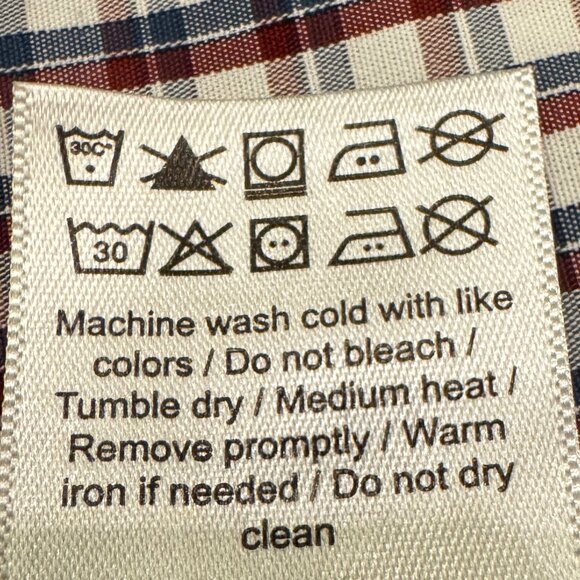 NWOT UNTUCKit Red Navy White Check Plaid Long Sleeve Button Down Shirt S… - Picture 6 of 10